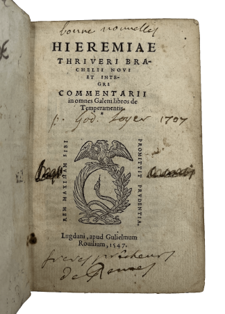 GALEN, comm. THRIVERIUS, Jeremias Brachelius, trans. LINACRE, Thomas.